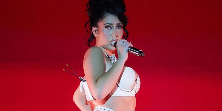 Colombian singer Kali Uchis performs onstage during the Estereo Picnic music festival in Bogota on March 27, 2023. (Photo by Juan Pablo Pino / AFP) (Photo by JUAN PABLO PINO/AFP via Getty Images)